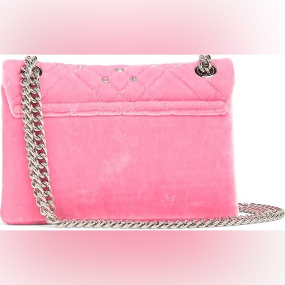 Kurt Geiger London Pink Velvet Stone Mini Crossbody Bag - Picture 7 of 9